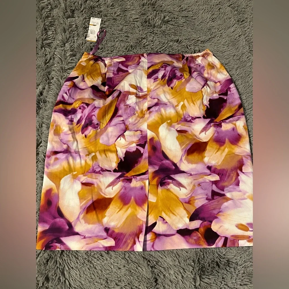 NWT! Jones New York Floral Mini Skirt - Purple and Yellow - Picture 2 of 5